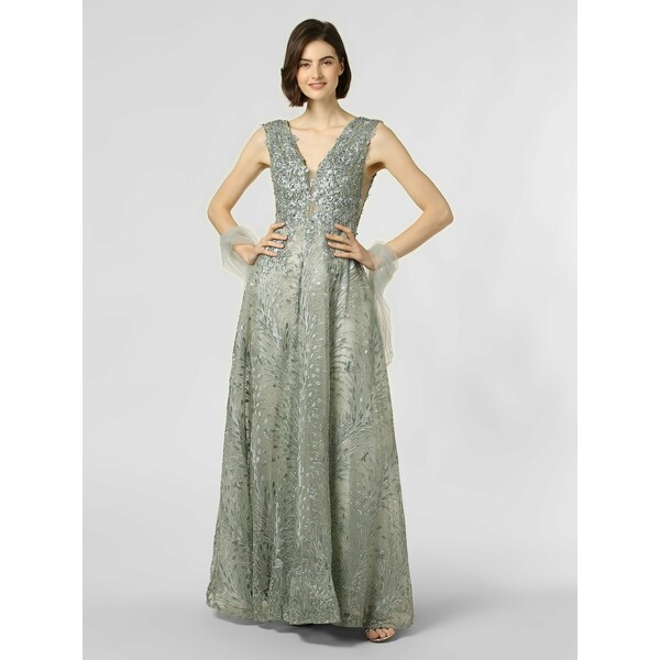 Luxuar Fashion Damska sukienka wieczorowa z etolą 457406-0001