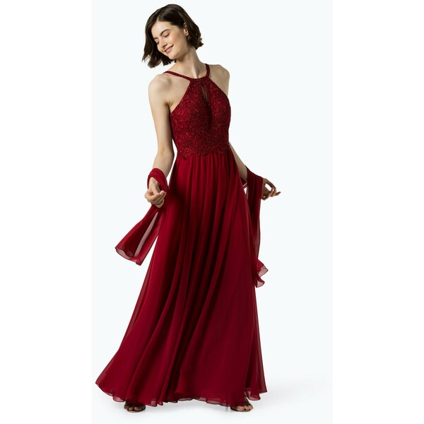 Luxuar Fashion Damska sukienka wieczorowa z etolą 441615-0001