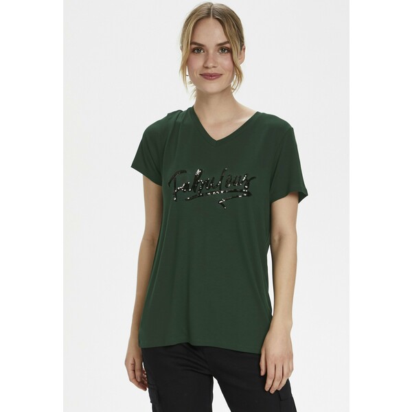 Kaffe KAFABULOUS T-shirt z nadrukiem dark green KA321D09R