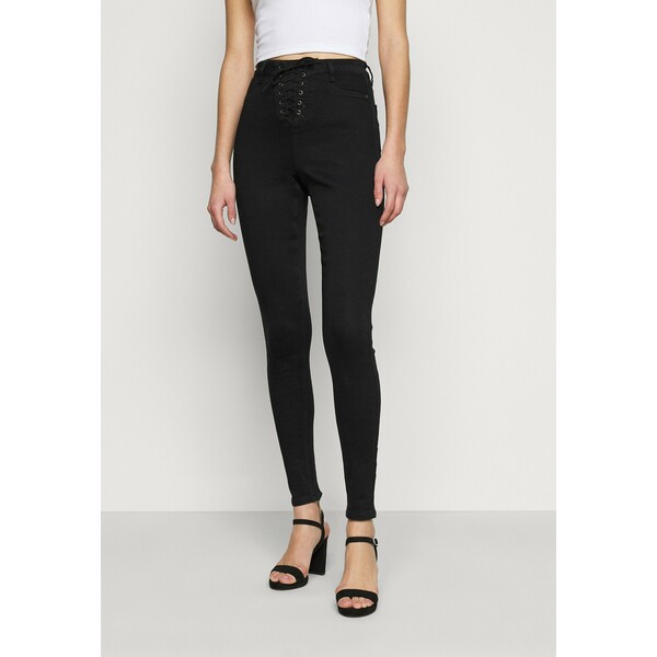 Missguided Tall VICE HIGH WAISTED Jeansy Skinny Fit black MIG21N02E