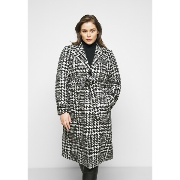 ONLY Carmakoma CARFANDANGA LONG COAT Płaszcz wełniany /Płaszcz klasyczny black/white ONA21U01L