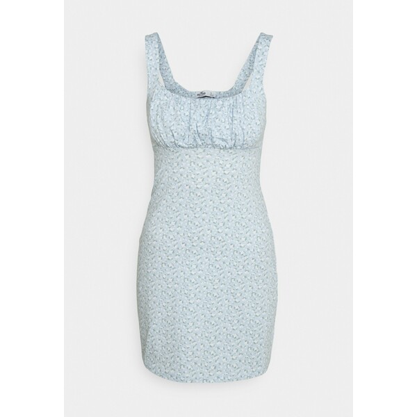 Hollister Co. BARE DRESS Sukienka z dżerseju light blue floral H0421C03D