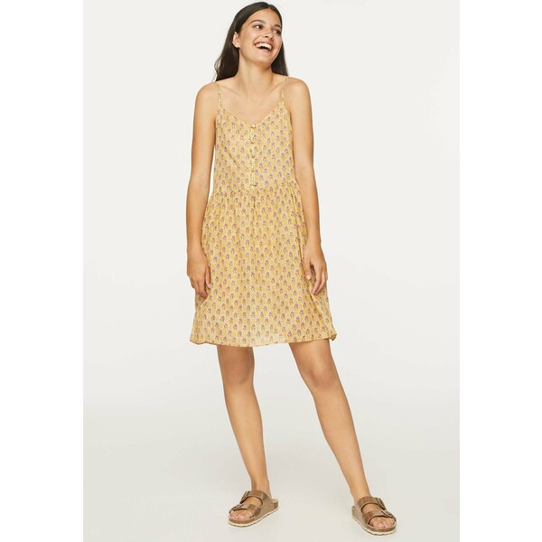 OYSHO INDIAN COTTON NIGHTDRESS Sukienka letnia mustard yellow OY181P0FX
