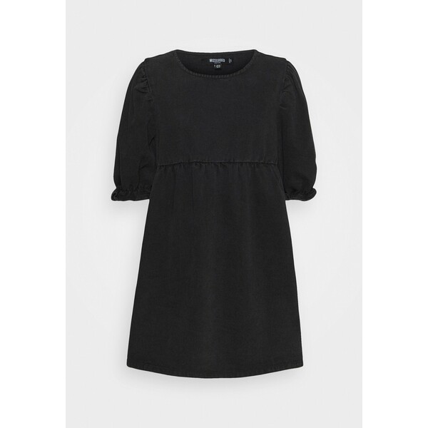 Missguided Petite TRAPEZE MINI DRESS WITH BALLOON SLEEVES Sukienka letnia black M0V21C0H4