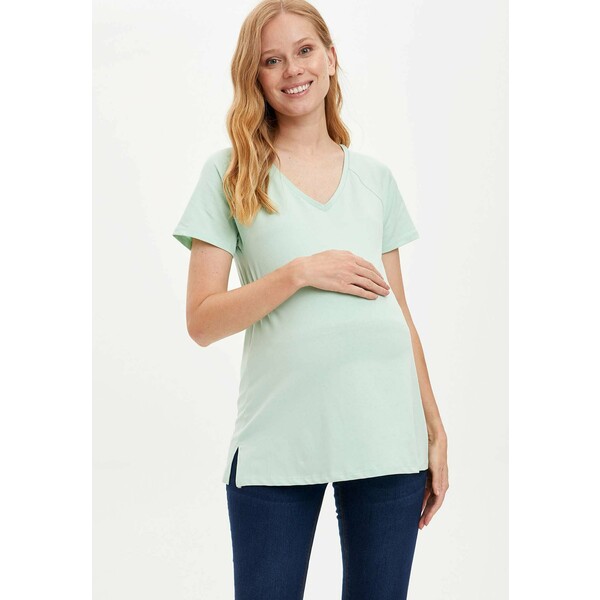 DeFacto T-shirt basic turquoise DEZ21D08E
