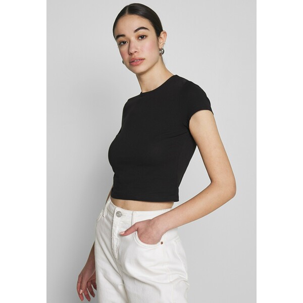 Nly by Nelly PERFECT CROPPED TEE T-shirt basic black NEG21D01U