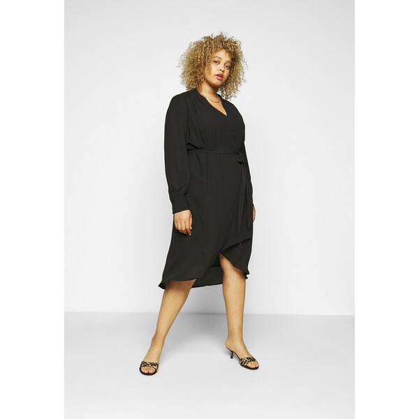 Selected Femme Curve SLFLAVA WRAP DRESS Sukienka letnia black SEW21C005