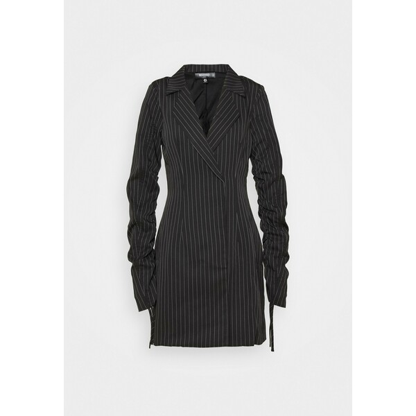 Missguided Tall RUCHED SLEEVE PINSTRIPE Żakiet black MIG21G01E