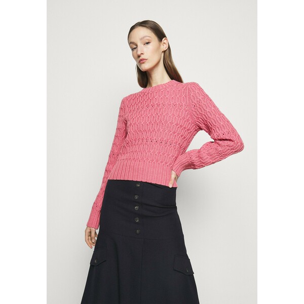 Victoria Beckham CROPPED CREW NECK JUMPER Sweter pink melange V0921I004