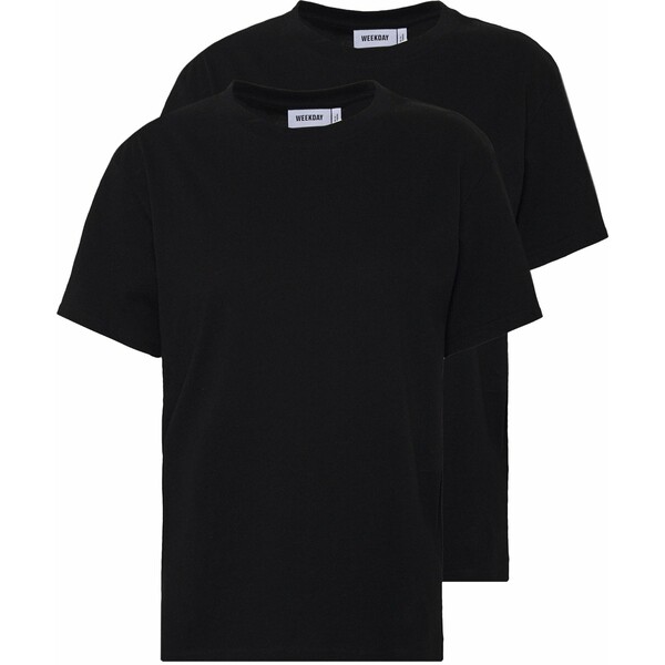 Weekday ALANIS 2 PACK T-shirt basic black WEB21D056
