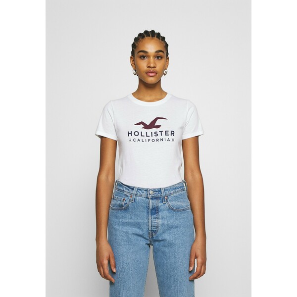 Hollister Co. T-shirt z nadrukiem white H0421D08X