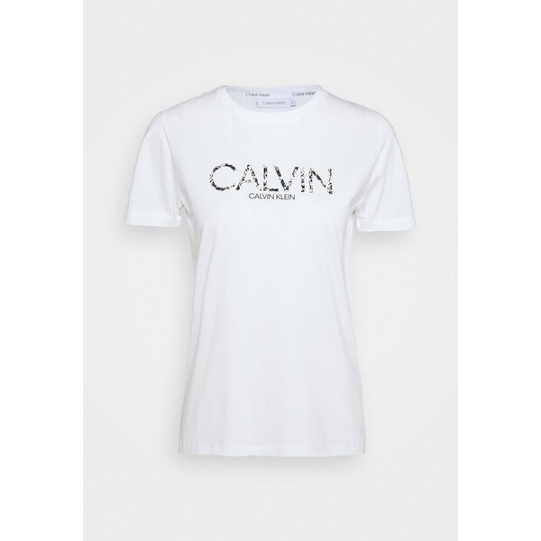 Calvin Klein PRINT FILL LOGO TEE T-shirt z nadrukiem bright white 6CA21D01E