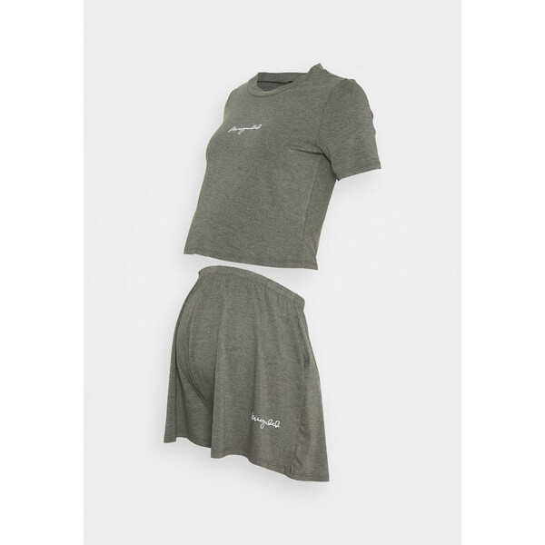 Missguided Maternity SCRIPT NIGHTWEAR SHORTS SET Spodnie od piżamy grey M5Q29G00Q