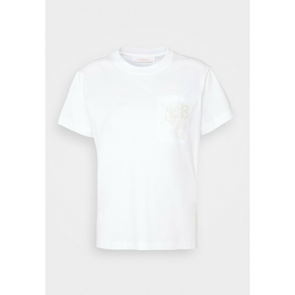 See by Chloé T-shirt z nadrukiem white powder SE321D020