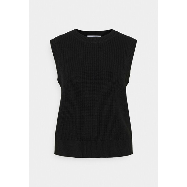 Selected Femme Petite SLFJOS VEST T-shirt z nadrukiem black SEL21I01N