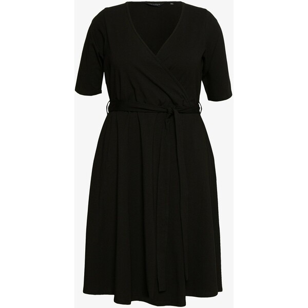 Dorothy Perkins Curve CURVE WRAP DRESS Sukienka letnia black DP621C0FG