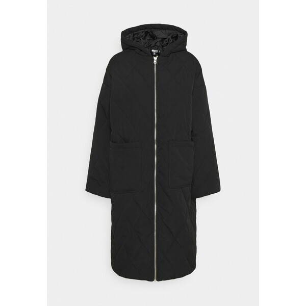 Missguided Tall QUILTED LONGLINE COAT Płaszcz zimowy black MIG21U011