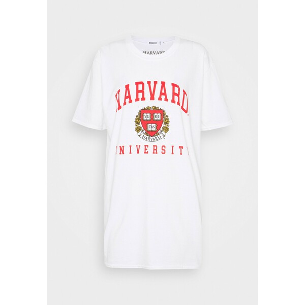 Missguided HARVARD LICENCE GRAPHIC OVERSIZED TEE T-shirt z nadrukiem white M0Q21D0IV