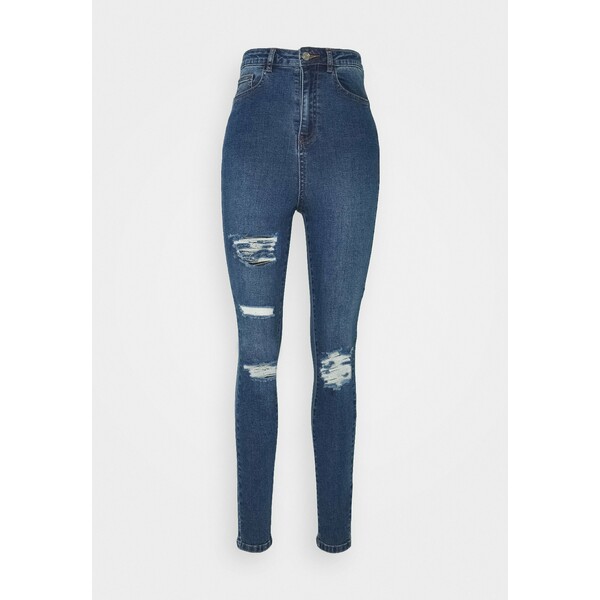 Missguided Tall ASSETS DISTRESS SINNER Jeansy Straight Leg blue MIG21N03E