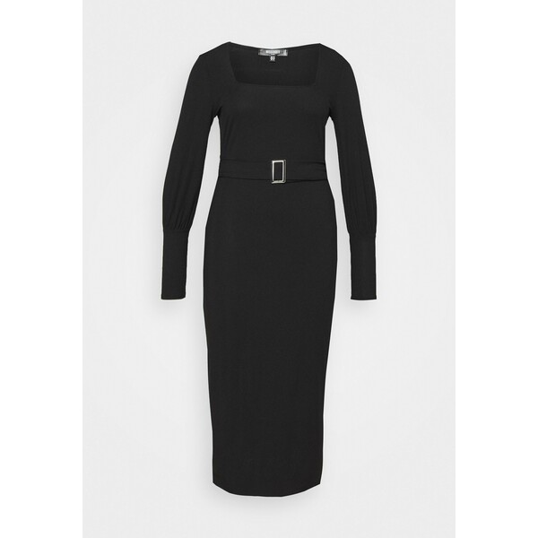 Missguided Plus SQUARE NECK SELF BELT MIDAXI DRESS Sukienka letnia black M0U21C0EP