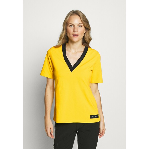 Peak Performance TECH TEE T-shirt z nadrukiem stowaway yellow PE441D01L