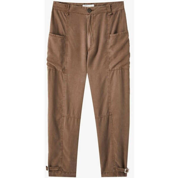 PULL&BEAR BRAUNE Spodnie materiałowe mottled light brown PUC21A0EH