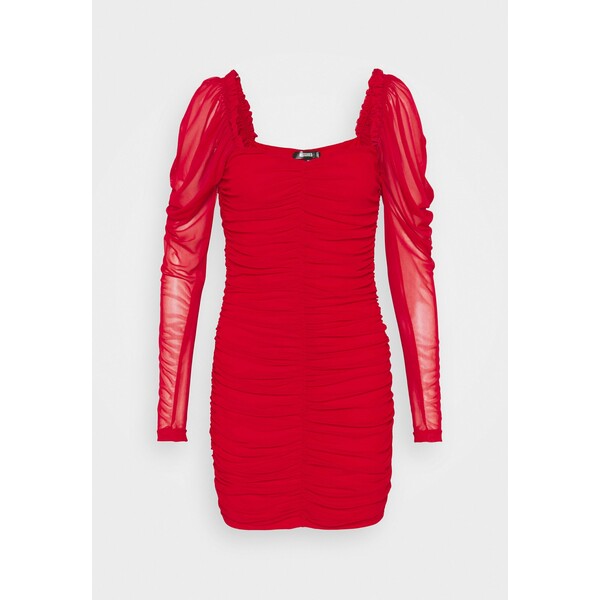Missguided Petite RUCHED MINI DRESS Sukienka etui red M0V21C0FD