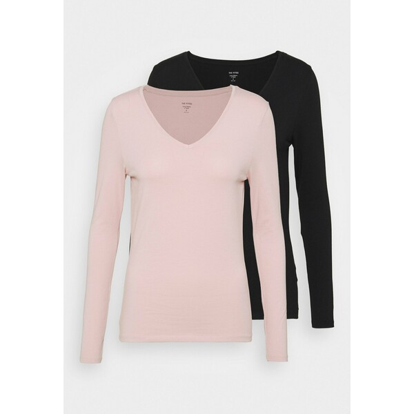 Marks & Spencer London 2 PACK Bluzka z długim rękawem black/light pink QM421D02I