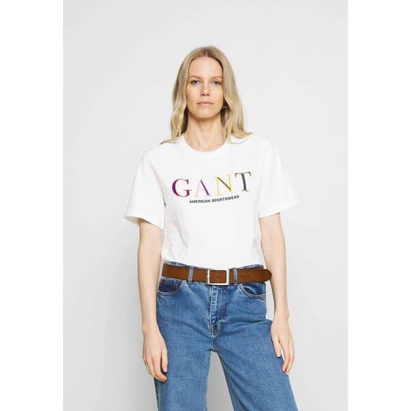 GANT COLOR GRAPHIC T-shirt z nadrukiem eggshell GA321D04L