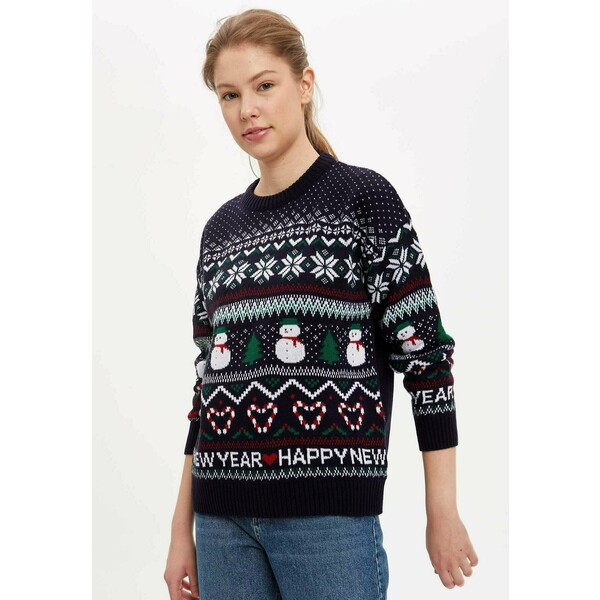 DeFacto NEW YEAR JUMPER Sweter navy DEZ21I0A2