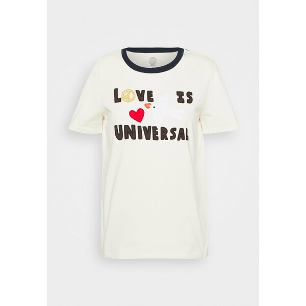 Tory Burch LOVE IS UNIVERSAL T-shirt z nadrukiem new ivory T0721D001