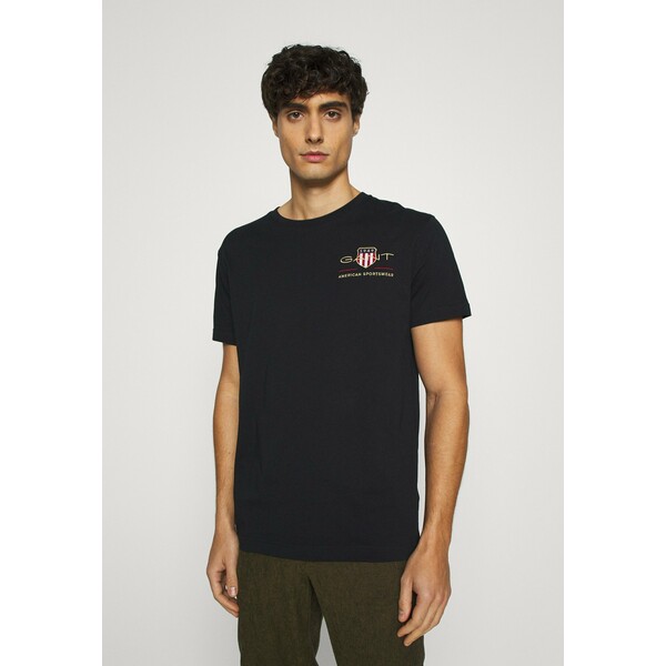 GANT ARCHIVE SHIELD T-shirt z nadrukiem black GA322O02K-Q11