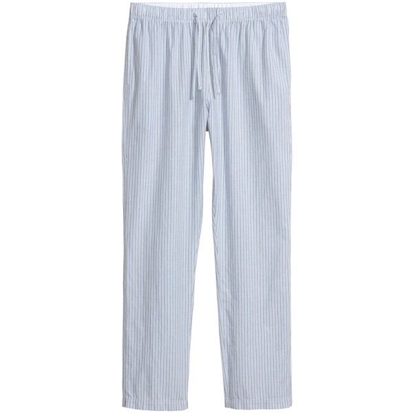 H&M Spodnie piżamowe 0523936053 Jasnoniebieski/Białe paski