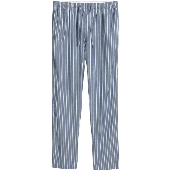 H&M Spodnie piżamowe 0523936053 Niebieski/Białe paski