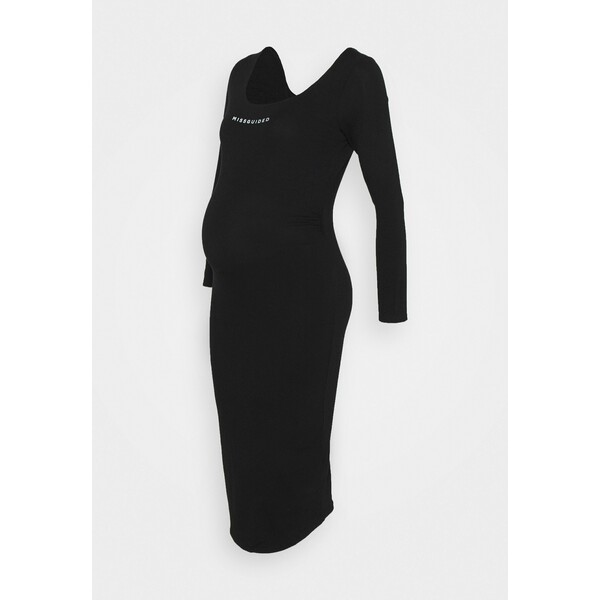 Missguided Maternity LONG SLEEVE DRESS Sukienka z dżerseju black M5Q29F00F