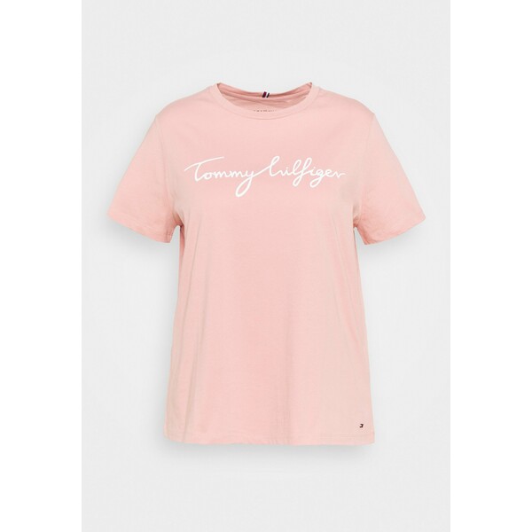 Tommy Hilfiger Curve CREW NECK GRAPHIC TEE T-shirt z nadrukiem soothing pink TOY21D00M