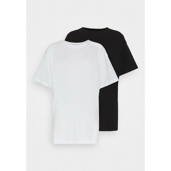 Missguided Tall DROP SHOULDER OVERSIZED WASHED 2 PACK T-shirt basic black MIG21E02Z