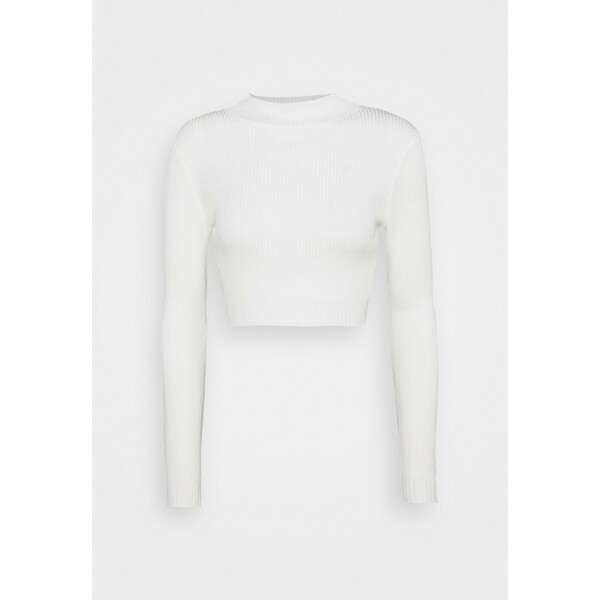 Missguided Petite HIGH NECK CROP Sweter white M0V21I036
