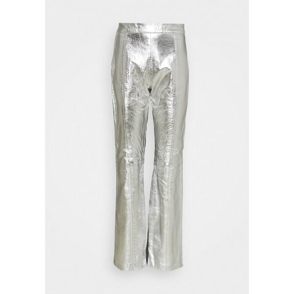 HOSBJERG TAILOR PANT Spodnie skórzane silver HOX21A00C
