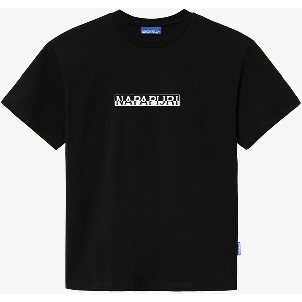Napapijri S-BOX T-shirt z nadrukiem black NA621D04S