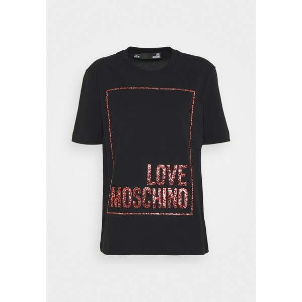 Love Moschino T-shirt z nadrukiem black LO921D063