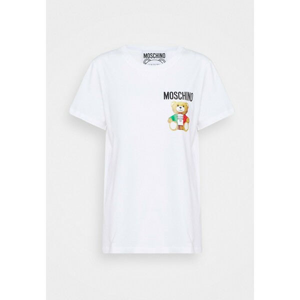 MOSCHINO T-shirt z nadrukiem fantasy print white 6MO21D009