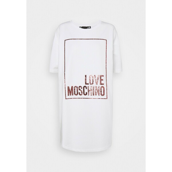 Love Moschino Sukienka z dżerseju optical white LO921C06J