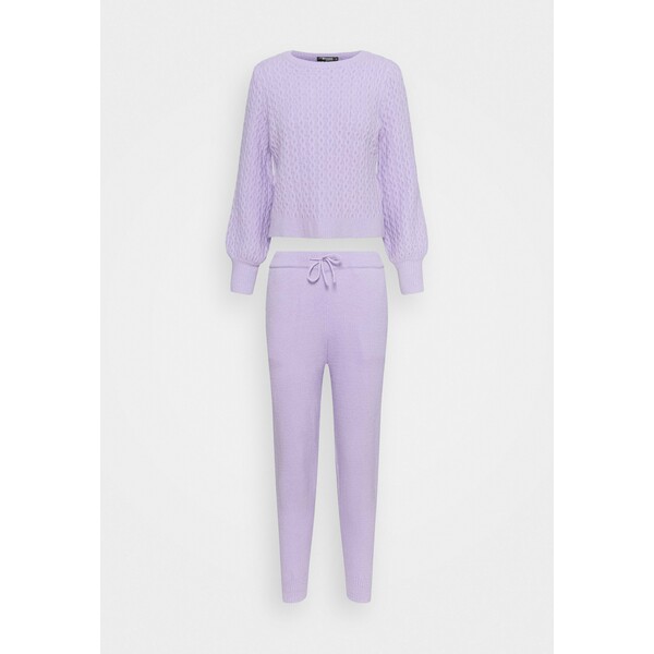 Missguided Petite TEXTURED JUMPER AND JOGGER SET Sweter lilac M0V21J025