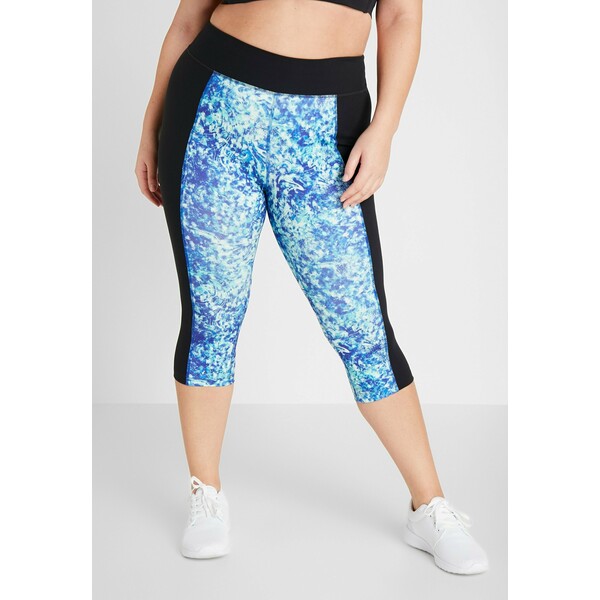 Wolf & Whistle CURVE ABSTRACT CROPPED LEGGINGS Legginsy blue WOC41E00K