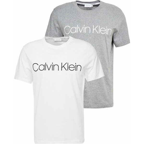 Calvin Klein FRONT LOGO 2 PACK T-shirt z nadrukiem white/grey 6CA22O02O-A11