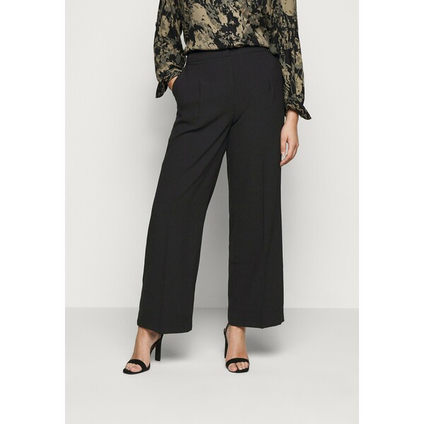 Selected Femme Curve SLFDINNI WIDE PANT Spodnie materiałowe black SEW21A002