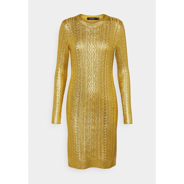 Lauren Ralph Lauren BRIGHT DRESS Sukienka etui shiny gold L4221C15F