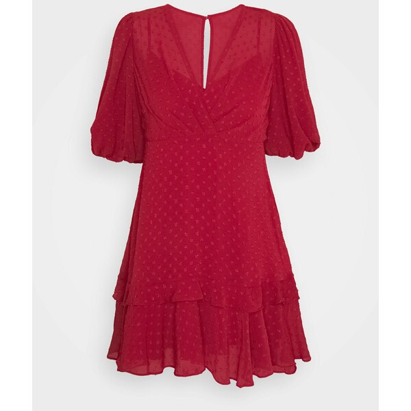 Forever New MONIQUE BLOUSON SLEEVE MINI DRESS Sukienka letnia red FOD21C09W