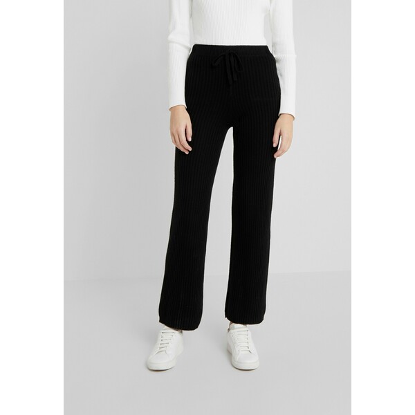 pure cashmere LONG PANTS Spodnie materiałowe black PUG21A003